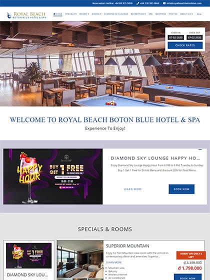 Website Royal Beach Boton Blue Hotel & Spa