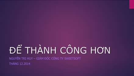 Một buổi đào tạo kỹ năng sống và làm việc để thành công hơn