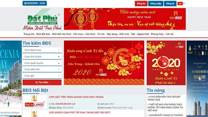 Website Bất Động Sản Khánh Hòa