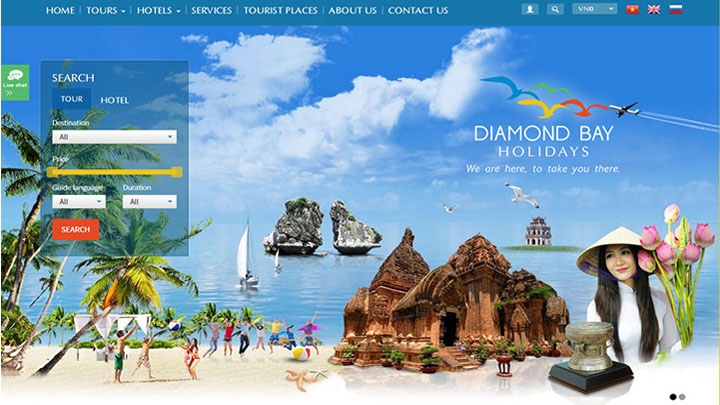 Website Công ty Diamond Bay Holidays