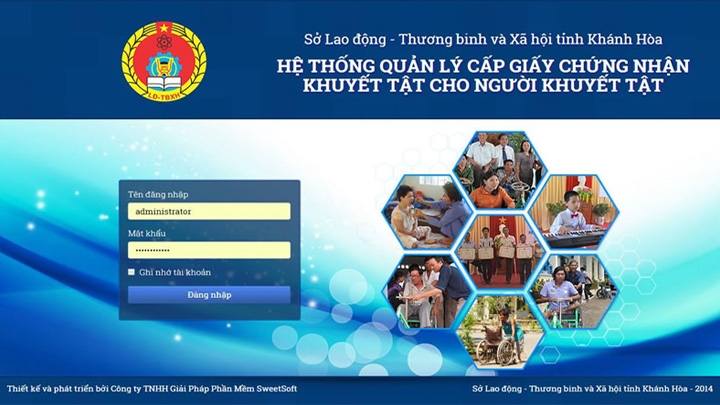 Phần mềm Quản lý Cấp giấy chứng nhận khuyết tật