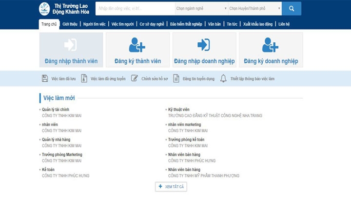 Phần mềm Quản lý cơ sở dự liệu thị trường lao động