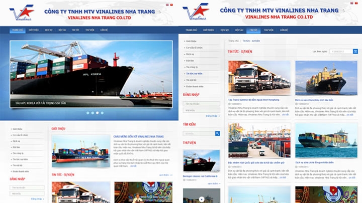 Website Công ty Vinalines Nha Trang