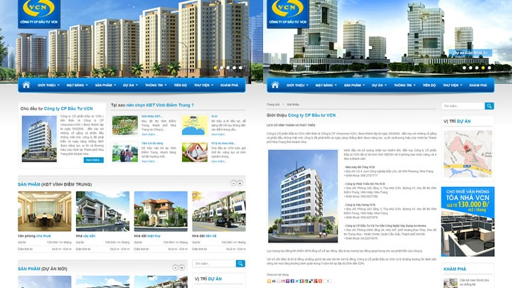 Website Khu đô thị Vĩnh Điềm Trung