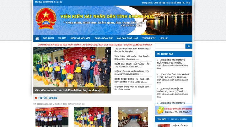 Website Viện kiểm sát nhân dân tỉnh Khánh Hòa