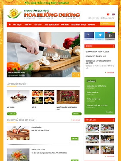 Website TT dạy nghề Hoa Hướng Dương